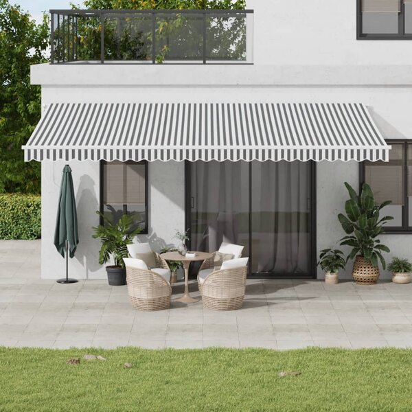 Tenda na ručno uvlačenje antracit i bijela 600 x 350 cm - Antracitno siva / 600 x 350 cm