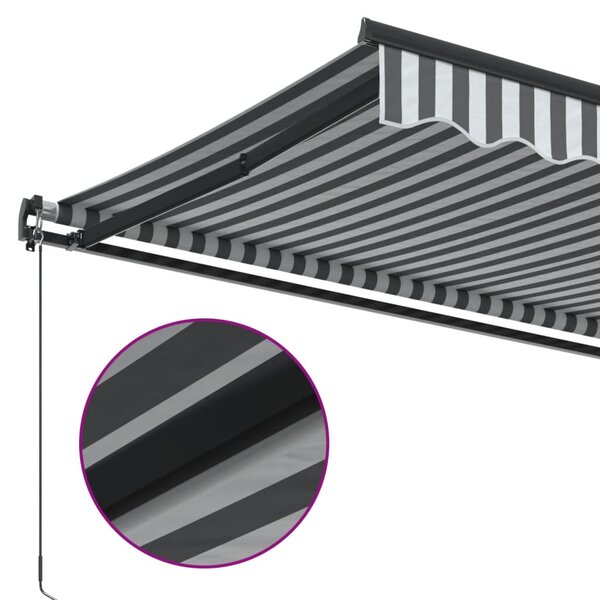 Tenda na ručno uvlačenje antracit i bijela 600 x 350 cm - Antracitno siva / 600 x 350 cm