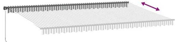 Tenda na ručno uvlačenje antracit i bijela 600 x 350 cm - Antracitno siva / 600 x 350 cm