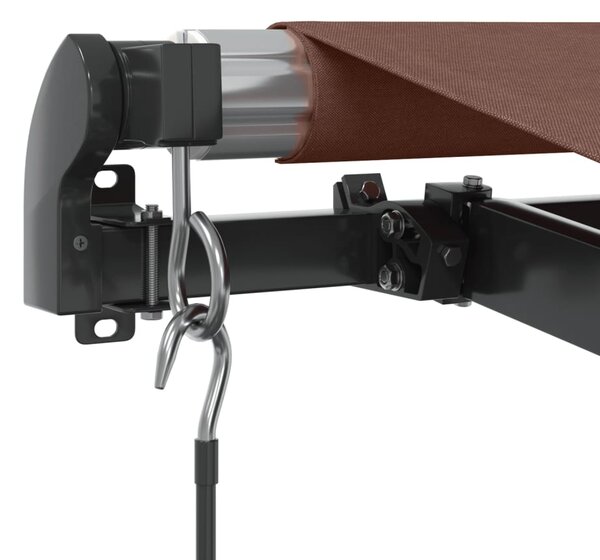 Tenda na ručno uvlačenje s LED svjetlima smeđa 450 x 350 cm - Smeđa / 450 x 350 cm