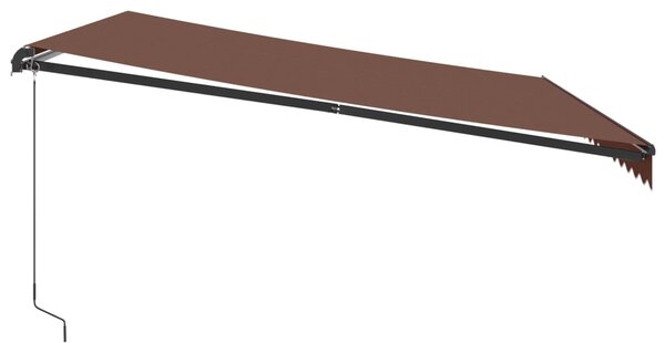 Tenda na ručno uvlačenje s LED svjetlima smeđa 450 x 350 cm - Smeđa / 450 x 350 cm