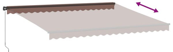 Tenda na ručno uvlačenje s LED svjetlima smeđa 450 x 350 cm - Smeđa / 450 x 350 cm