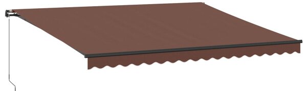 Tenda na ručno uvlačenje s LED svjetlima smeđa 450 x 350 cm - Smeđa / 450 x 350 cm