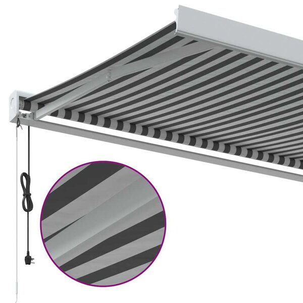 Tenda na uvlačenje antracit-bijela 3,5x2,5 m tkanina i aluminij - Antracitno siva / 3.5 x 2.5 m