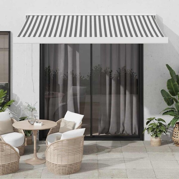 Tenda na uvlačenje antracit-bijela 3,5x2,5 m tkanina i aluminij - Antracitno siva / 3.5 x 2.5 m