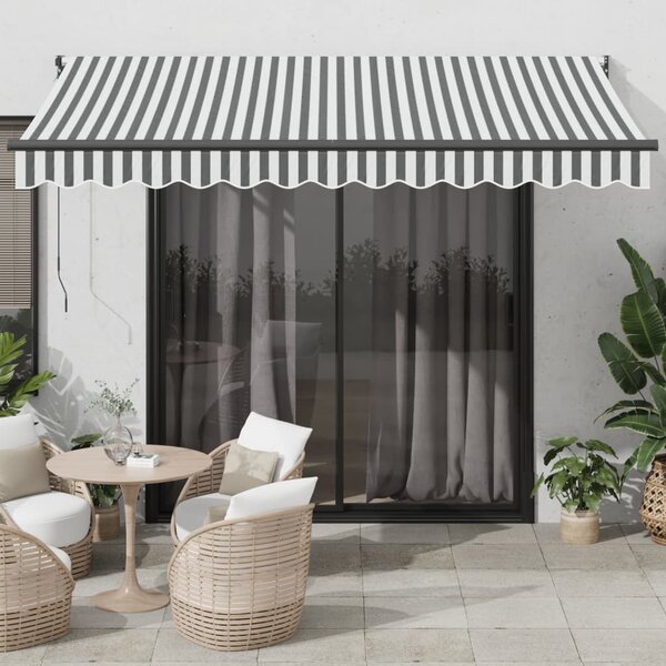 Tenda na uvlačenje antracit-bijela 3,5x2,5 m tkanina i aluminij - Antracitno siva / 3.5 x 2.5 m