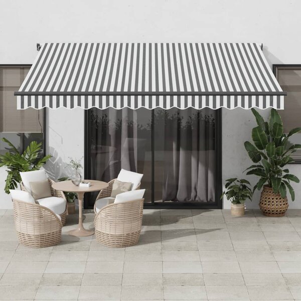 Tenda na ručno uvlačenje antracit i bijela 400 x 350 cm - Antracitno siva / 400 x 350 cm