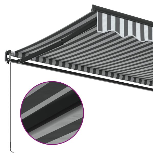 Tenda na ručno uvlačenje antracit i bijela 400 x 350 cm - Antracitno siva / 400 x 350 cm