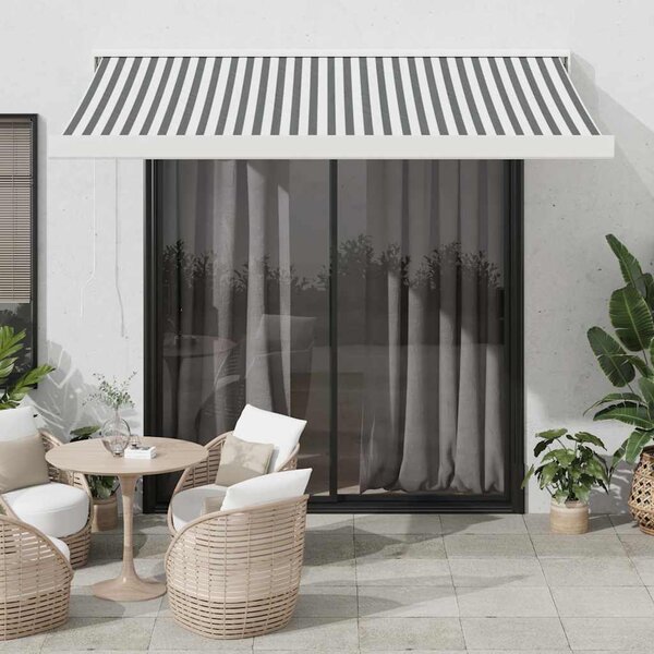 Tenda na uvlačenje antracit-bijela 3,5x2,5 m tkanina i aluminij - Antracitno siva / 3.5 x 2.5 m