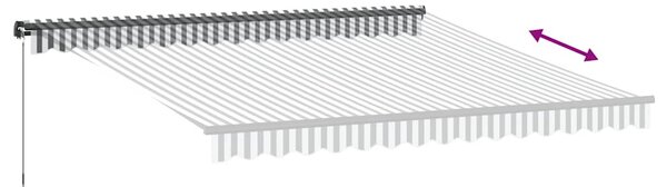 Tenda na ručno uvlačenje antracit i bijela 400 x 350 cm - Antracitno siva / 400 x 350 cm