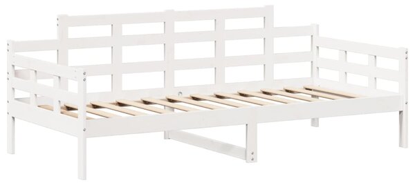 Dnevni krevet s krovom bez madraca bijeli 80x200cm masivno drvo - Bijela / 80 x 200 cm