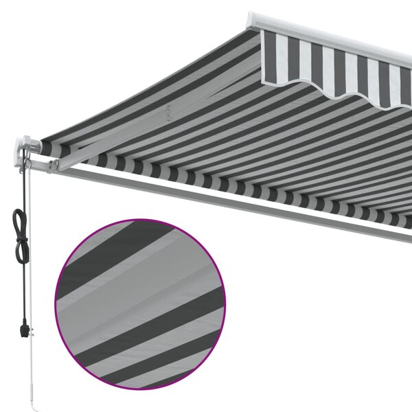 Tenda na automatsko uvlačenje antracit i bijela 450 x 350 cm - Antracitno siva / 450 x 350 cm
