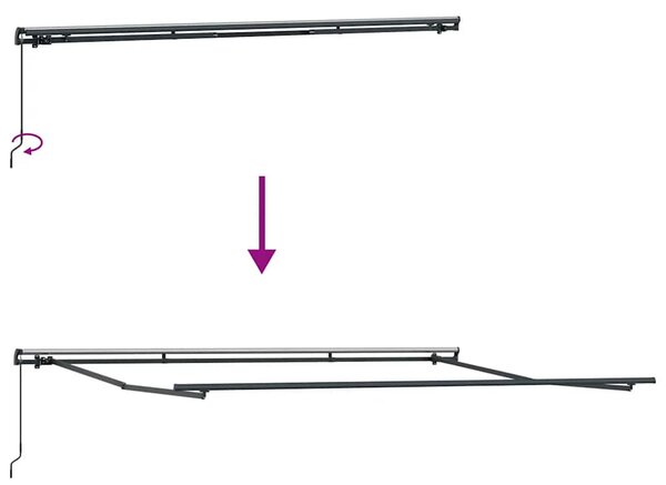 Tenda na ručno uvlačenje smeđa 500 x 300 cm - Smeđa / 500 x 300 cm