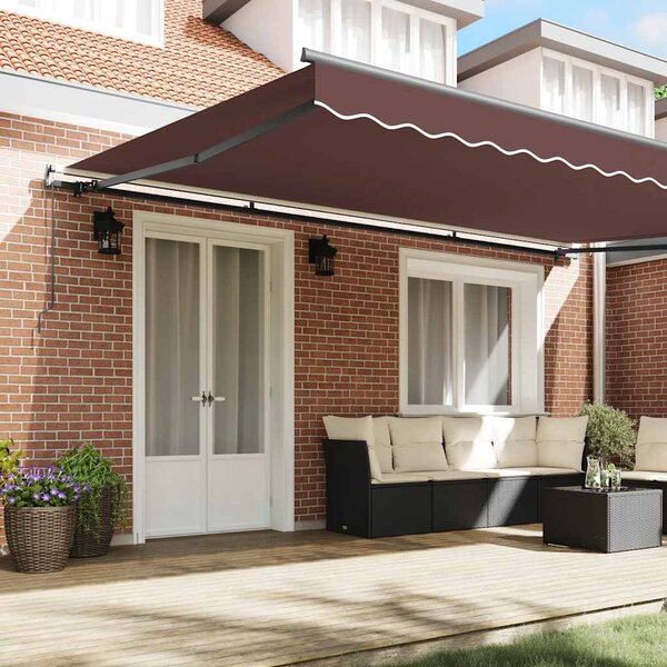 Tenda na ručno uvlačenje smeđa 500 x 300 cm - Smeđa / 500 x 300 cm
