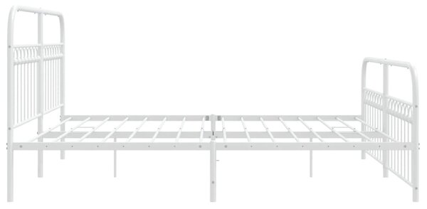 Metalni okvir kreveta uzglavlje i podnožje bijeli 183x203 cm - Bijela / 183 x 203 cm