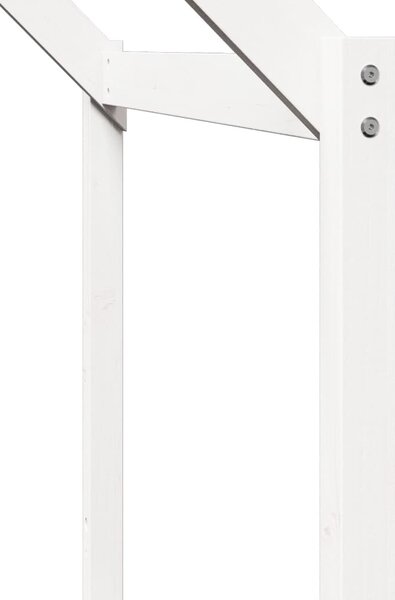 Visoki krevet s krovom bijeli 90 x 200 cm od masivne borovine - Bijela / 90 x 200 cm