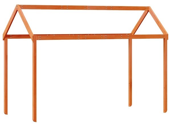 Visoki krevet s krovom voštano smeđi 75x190 cm masivna borovina - Smeđa / 75 x 190 cm