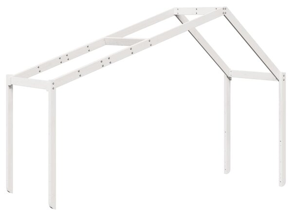 Visoki krevet s krovom bijeli 90 x 200 cm od masivne borovine - Bijela / 90 x 200 cm