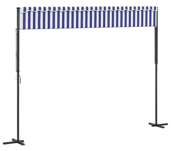 Samostojeća tenda plavo-bijela 400 x 300 cm od tkanine i čelika - Plava / 4 x 3 m