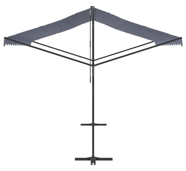 Samostojeća tenda plavo-bijela 400 x 300 cm od tkanine i čelika - Plava / 4 x 3 m