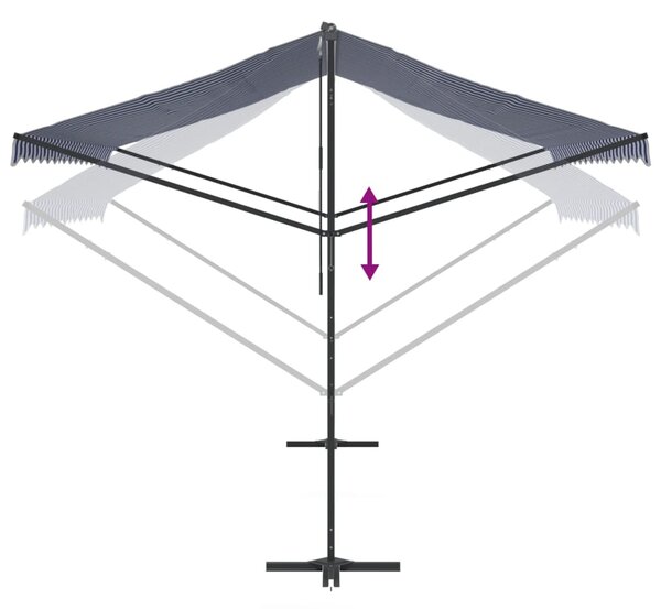 Samostojeća tenda plavo-bijela 400 x 300 cm od tkanine i čelika - Plava / 4 x 3 m