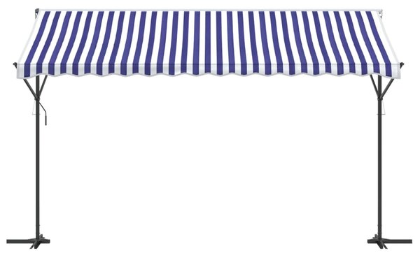 Samostojeća tenda plavo-bijela 400 x 300 cm od tkanine i čelika - Plava / 4 x 3 m