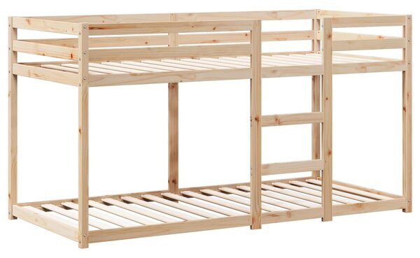 Krevet na kat s krovom 90 x 190 cm od masivne borovine - Smeđa / 90 x 190 cm