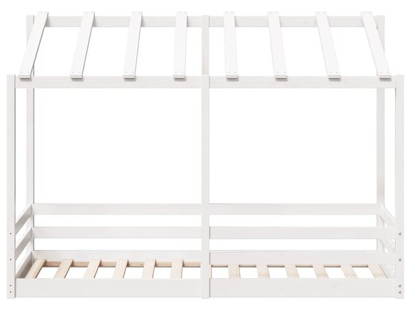 Dječji krevet s krovom bijeli 75 x 190 cm od masivne borovine - Bijela / 75 x 190 cm