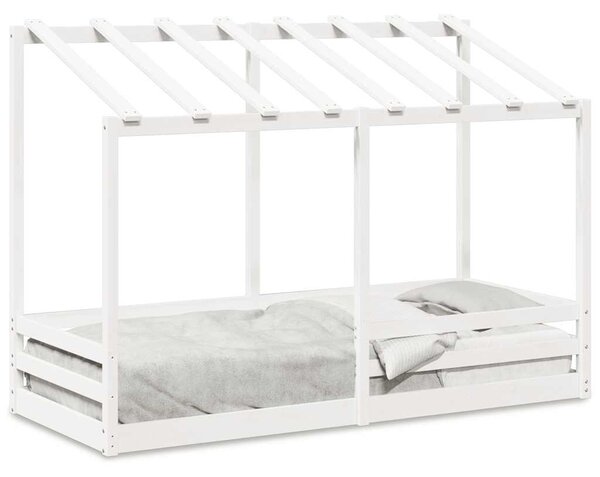 Dječji krevet s krovom bijeli 75 x 190 cm od masivne borovine - Bijela / 75 x 190 cm