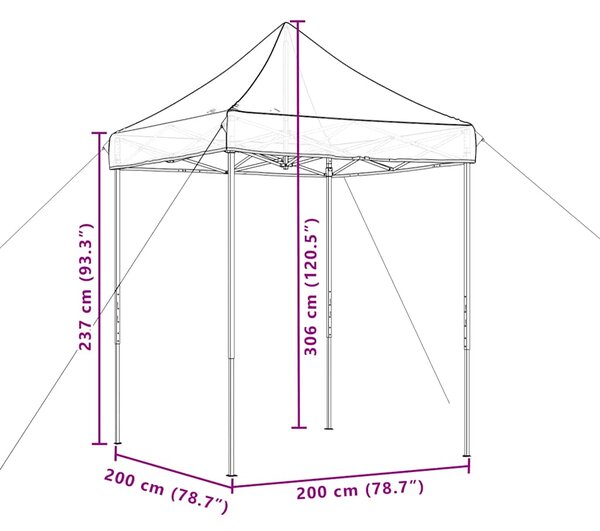 Sklopivi prigodni šator za zabave crni 200x200x306 cm - Crna / N/A