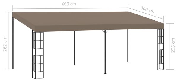 Zidna sjenica od tkanine 6 x 3 m smeđe-siva - Tupe / 6 x 3 m