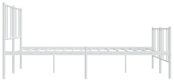 Metalni okvir kreveta uzglavlje i podnožje bijeli 200x200 cm - Bijela / 200 x 200 cm