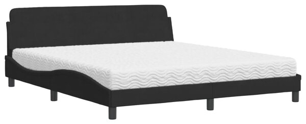 Krevet s madracem Dover crni 180x200 cm baršunasti - Crna / 180 x 200 cm