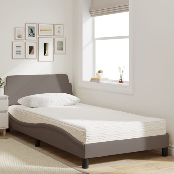 Krevet s madracem Dover smeđesivi 100 x 200 cm od tkanine - Tupe / 100 x 200 cm