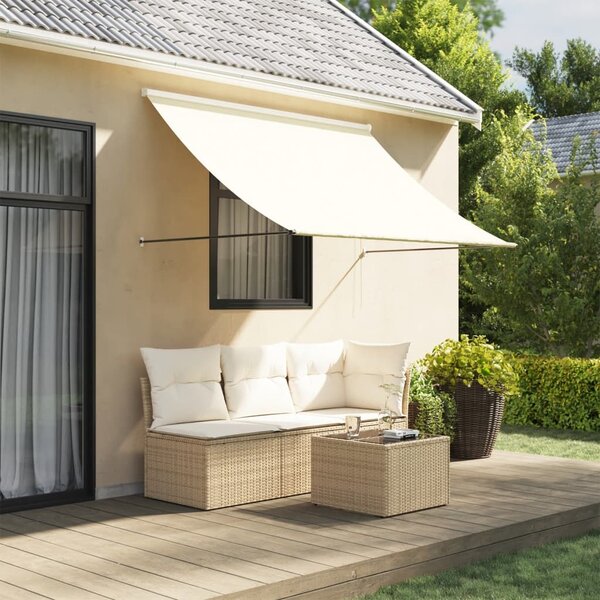 Tenda na uvlačenje krem 200 x 150 cm od tkanine i čelika - Krema / 200 x 150 cm