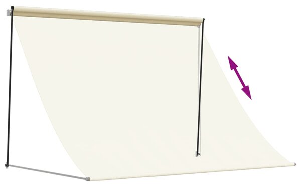 Tenda na uvlačenje krem 200 x 150 cm od tkanine i čelika - Krema / 200 x 150 cm