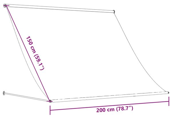 Tenda na uvlačenje krem 200 x 150 cm od tkanine i čelika - Krema / 200 x 150 cm