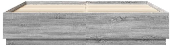 Okvir kreveta boja hrasta 180 x 200 cm od konstruiranog drva - Siva / 180 x 200 cm