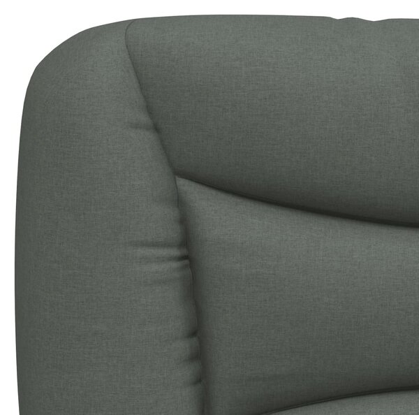 Krevet s madracem Hvar tamnosivi 200 x 200 cm od tkanine - Siva / 200 x 200 cm