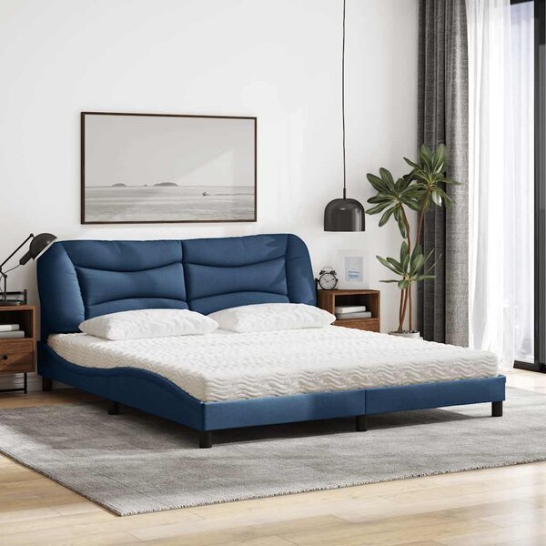 Krevet s madracem Hvar plavi 180x200 cm od tkanine - Plava / 180 x 200 cm