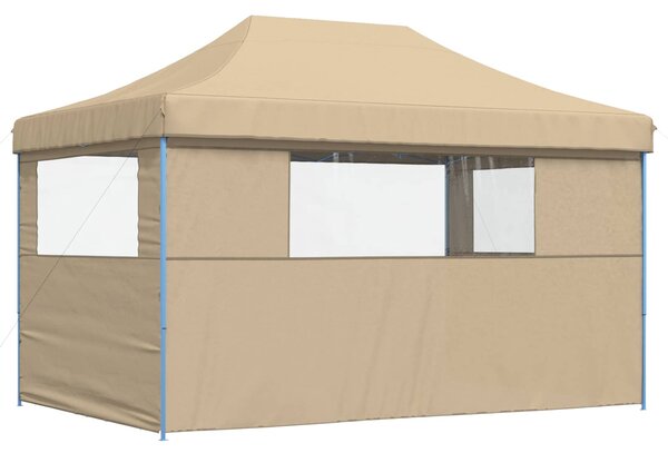 Sklopivi prigodni šator za zabave s 3 bočna zida bež - Bež / N/A