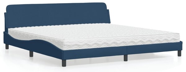 Krevet s madracem Dover plavi 200 x 200 cm od tkanine - Plava / 200 x 200 cm