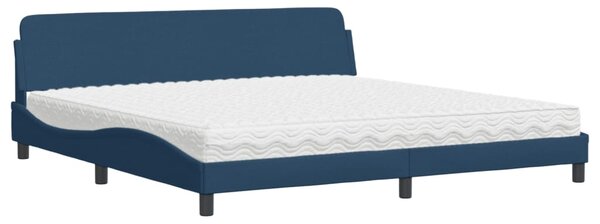 Krevet s madracem Dover plavi 200 x 200 cm od tkanine - Plava / 200 x 200 cm