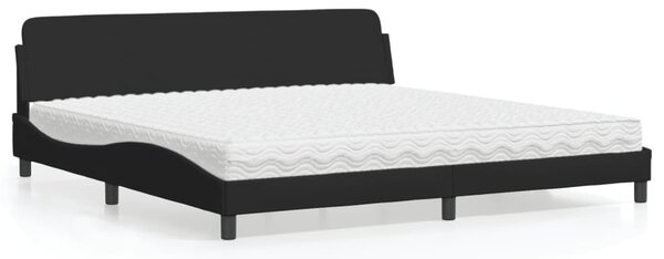 Krevet s madracem Dover crni 200x200 cm od tkanine - Crna / 200 x 200 cm
