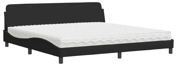 Krevet s madracem Dover crni 200x200 cm od tkanine - Crna / 200 x 200 cm