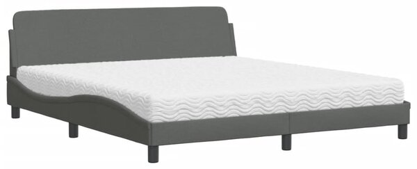 Krevet s madrac Dover svjetlosivi 180x200cm tkanina - Siva / 180 x 200 cm
