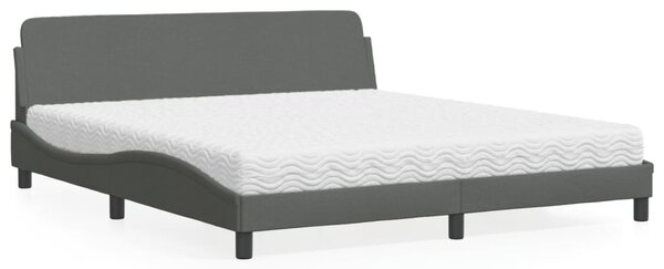 Krevet s madrac Dover svjetlosivi 180x200cm tkanina - Siva / 180 x 200 cm