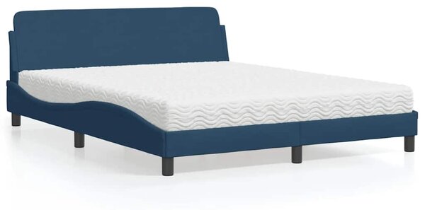 Krevet s madracem Dover plavi 160x200 cm od tkanine - Plava / 160 x 200 cm