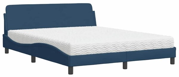 Krevet s madracem Dover plavi 160x200 cm od tkanine - Plava / 160 x 200 cm