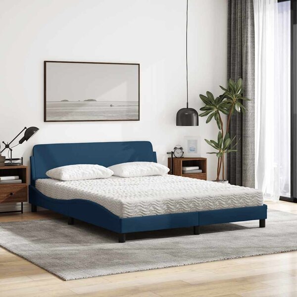 Krevet s madracem Dover plavi 160x200 cm od tkanine - Plava / 160 x 200 cm